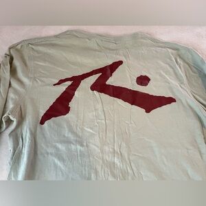 Rusty Baseline Long Sleeve T-Shirt small men basic logo green gray surf classic